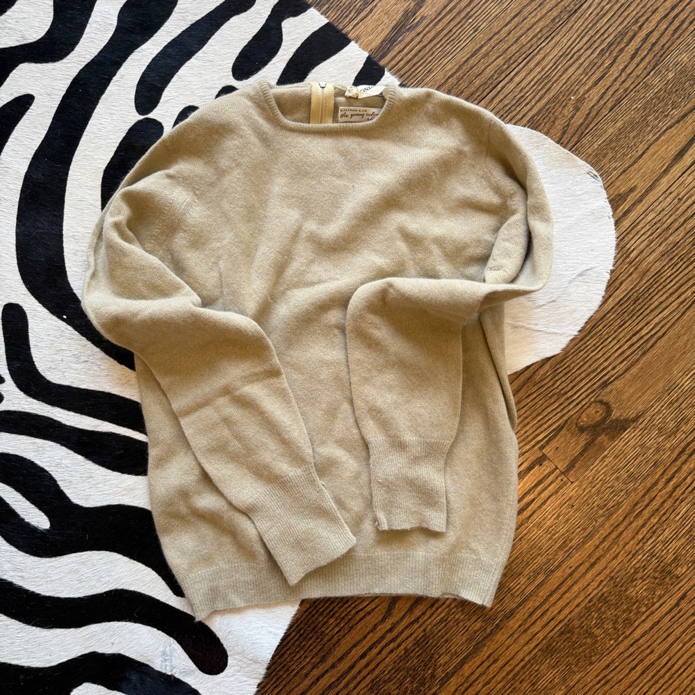 Vintage Beige Crew Neck Sweater